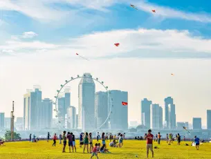 Am amazing view of Singapore Flyer