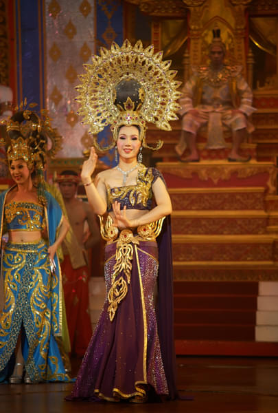 See performers representing various characters of Thai traditions 
