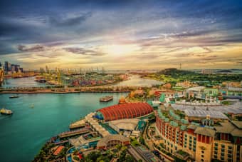 Aerial view of Sentosa Island