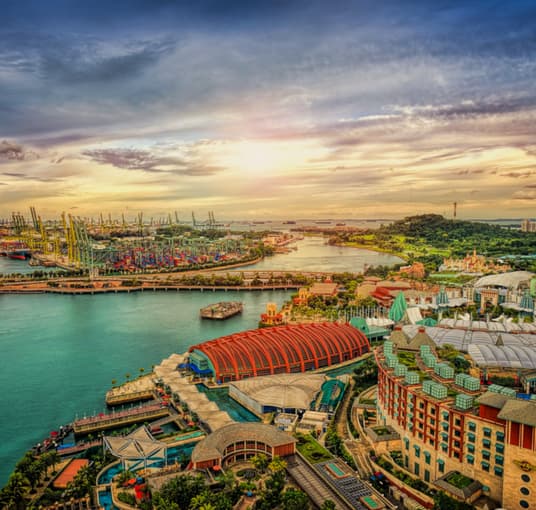 Aerial view of Sentosa Island