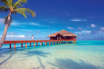 Stunning waterhouse in Medhufushi Island Resort