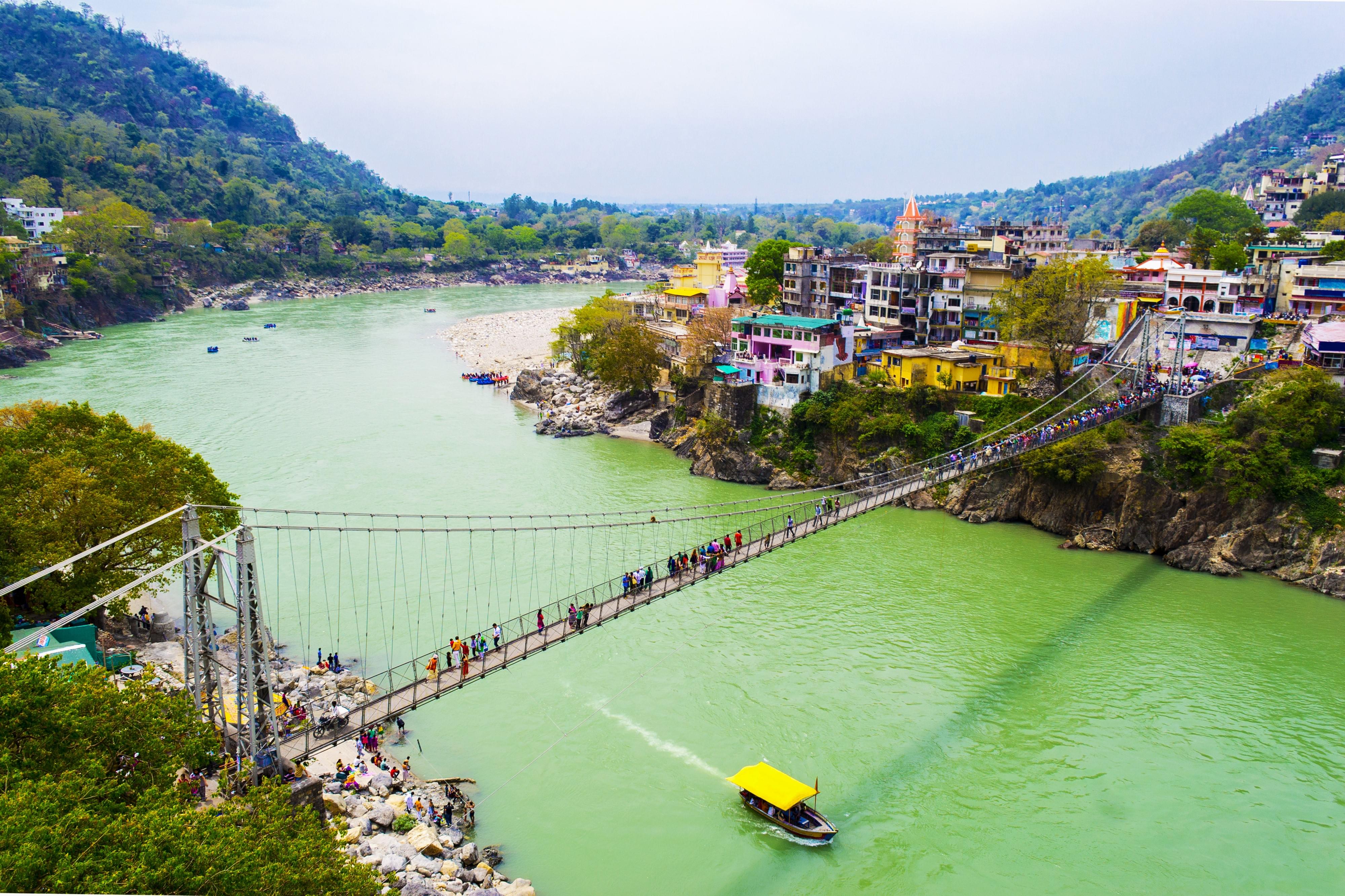 Stunning views of Ram Jhula in Rishikesh