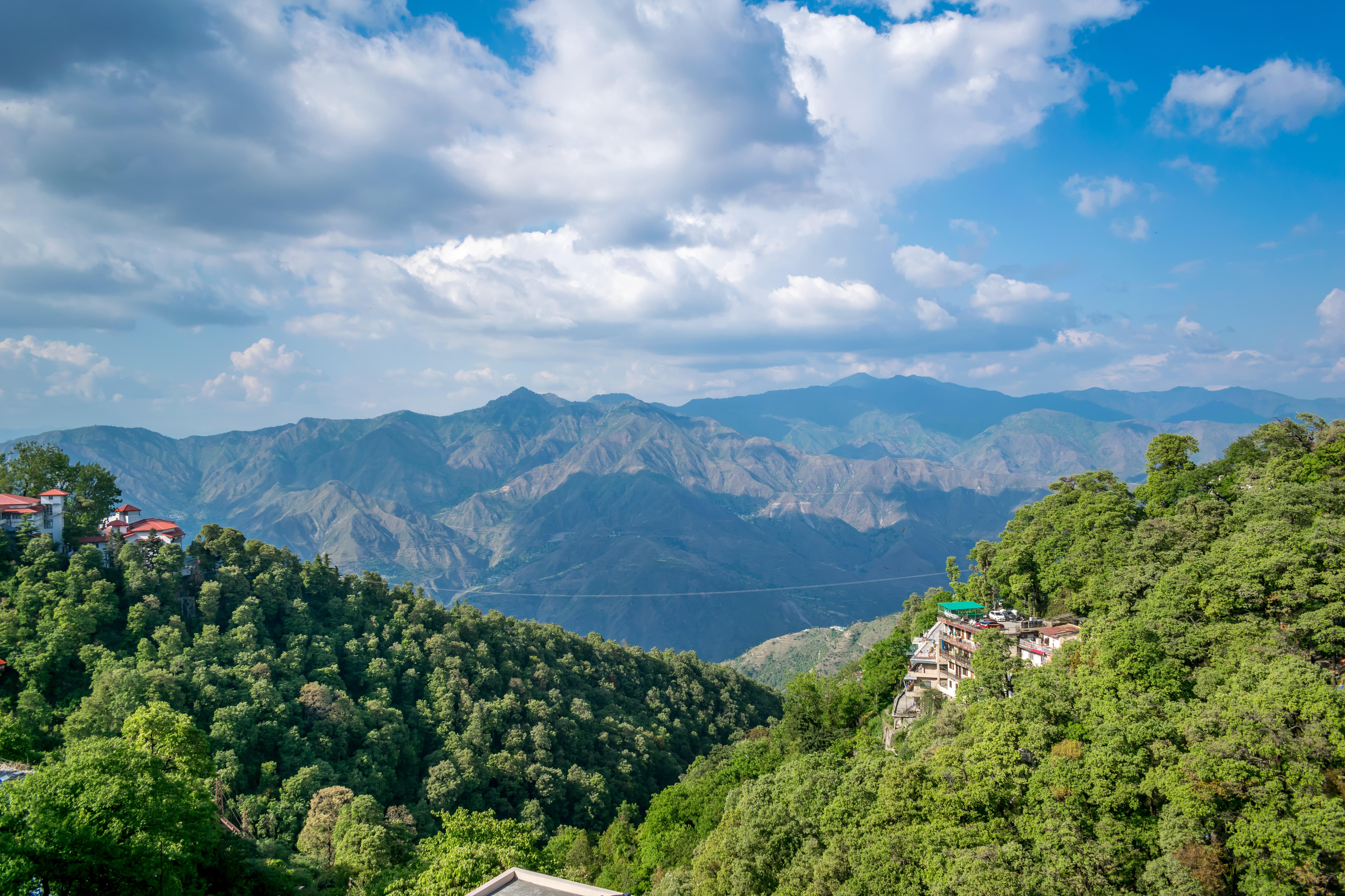 Layer of mountains with blue sky, Camel's Back Road, Mussoorie