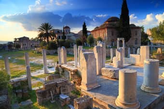 See the remains of ancient monuments at Roman Agora of Athens