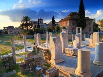 See the remains of ancient monuments at Roman Agora of Athens