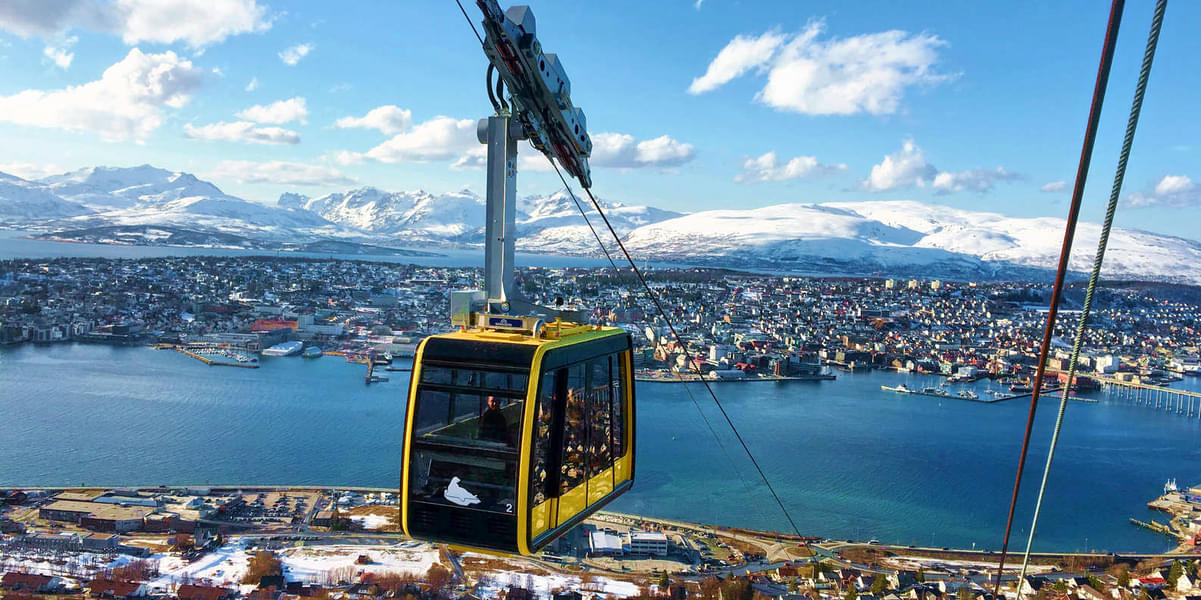 Tromso Cable Car With Northern Lights Image