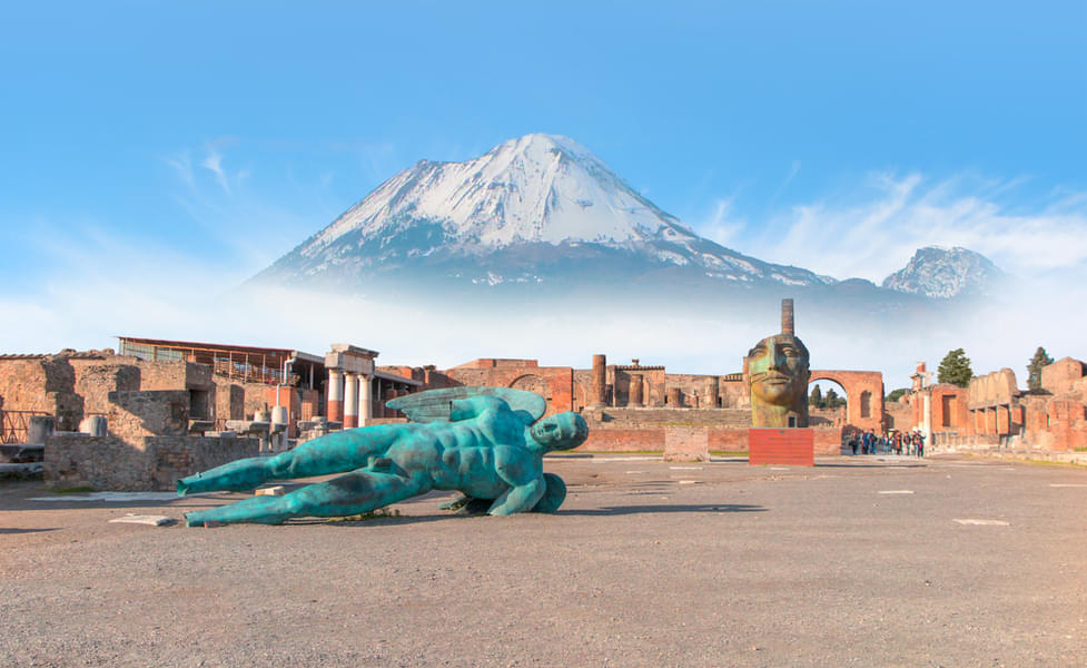 Admire a majestic view of Mount Vesuvius as your backdrop