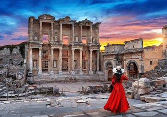 The historic Celsus Library of Ephesus