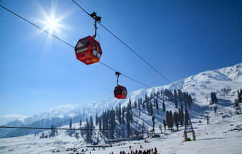 Glide over the snow-covered Gulmarg Valley on the iconic Gondola Ride