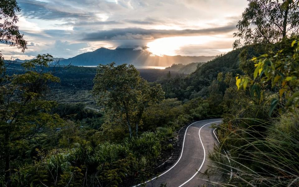 Beautiful Road to Mount Batur