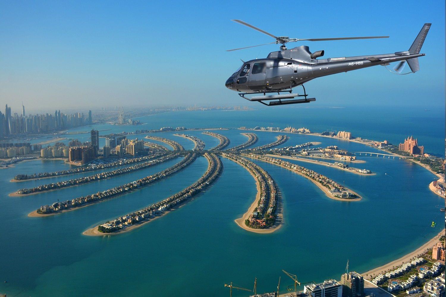 Palm Islands View From Dubai Helicopter Ride