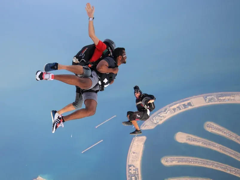 SkyDive Dubai: Tandem Skydiving at Palm Drop Zone 