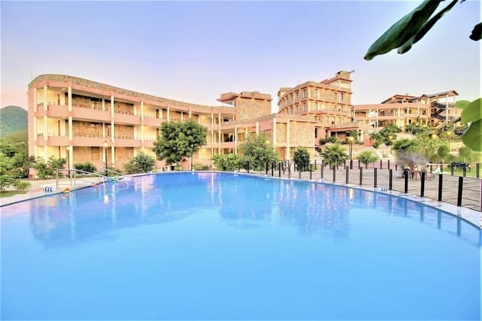 Exterior view of the property from the swimming pool area