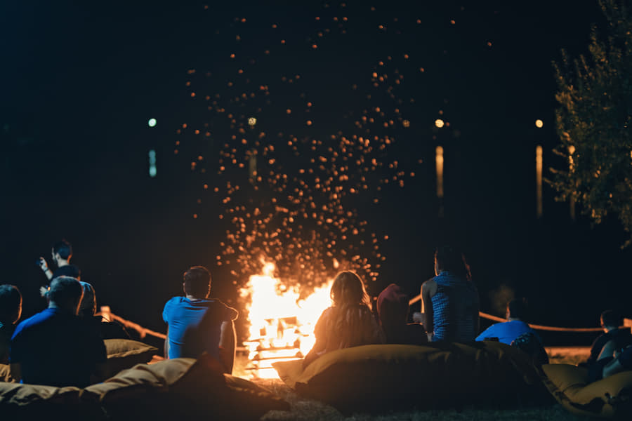 Family Dinner with Jain Food on Dunes Image