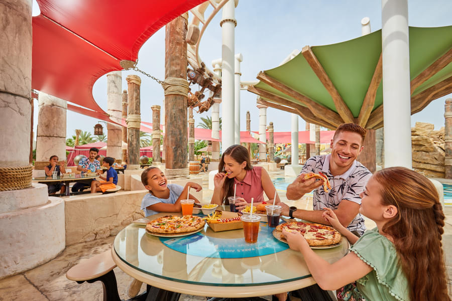 Indulge in delicacies from the various stands at the Yas Waterworld