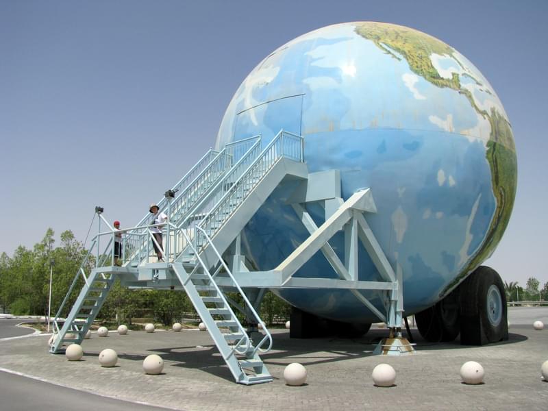 Huge earth shaped mobile home.