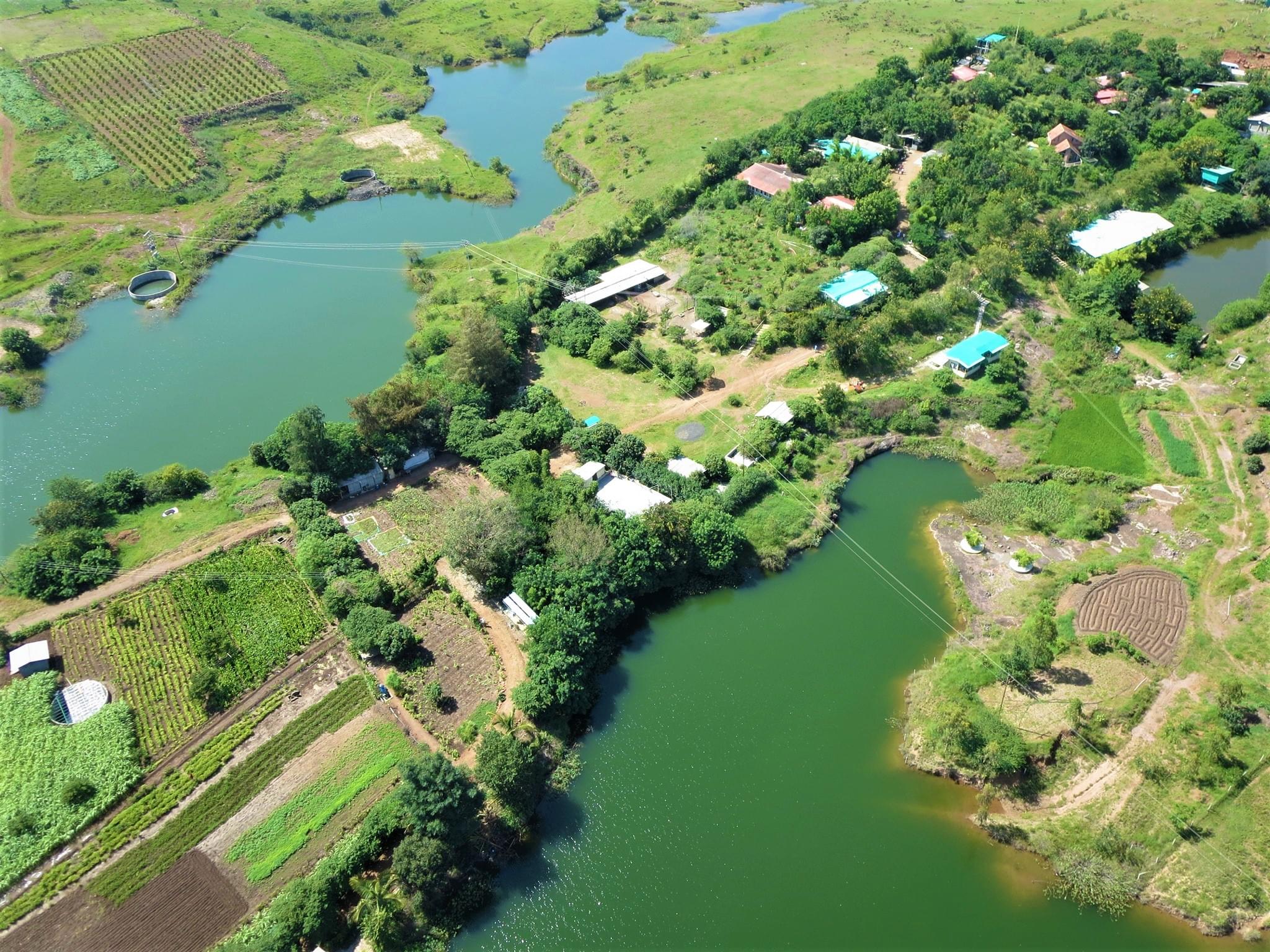 Aerial view of the property