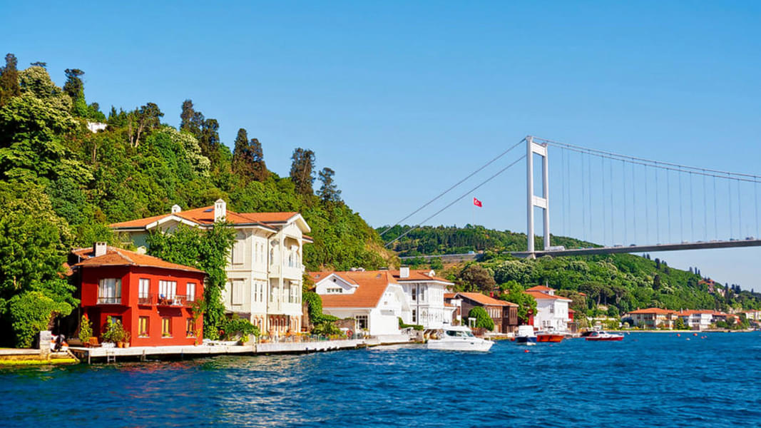 Shore along the Fatih Sultan Mehmet Bridge