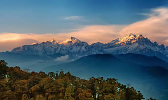 Marvel at a beautiful sunrise from Mt. Kanchenjunga