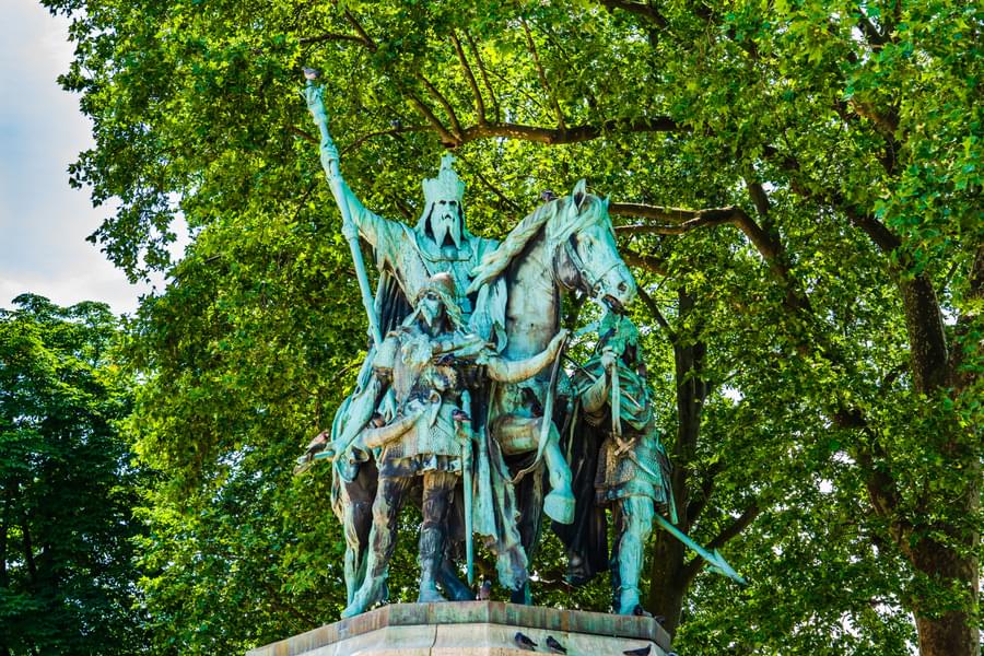 See Charlemagne on Horseback 