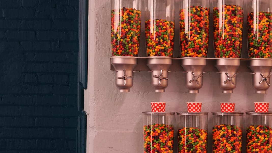 Wall of Skittles in the museum