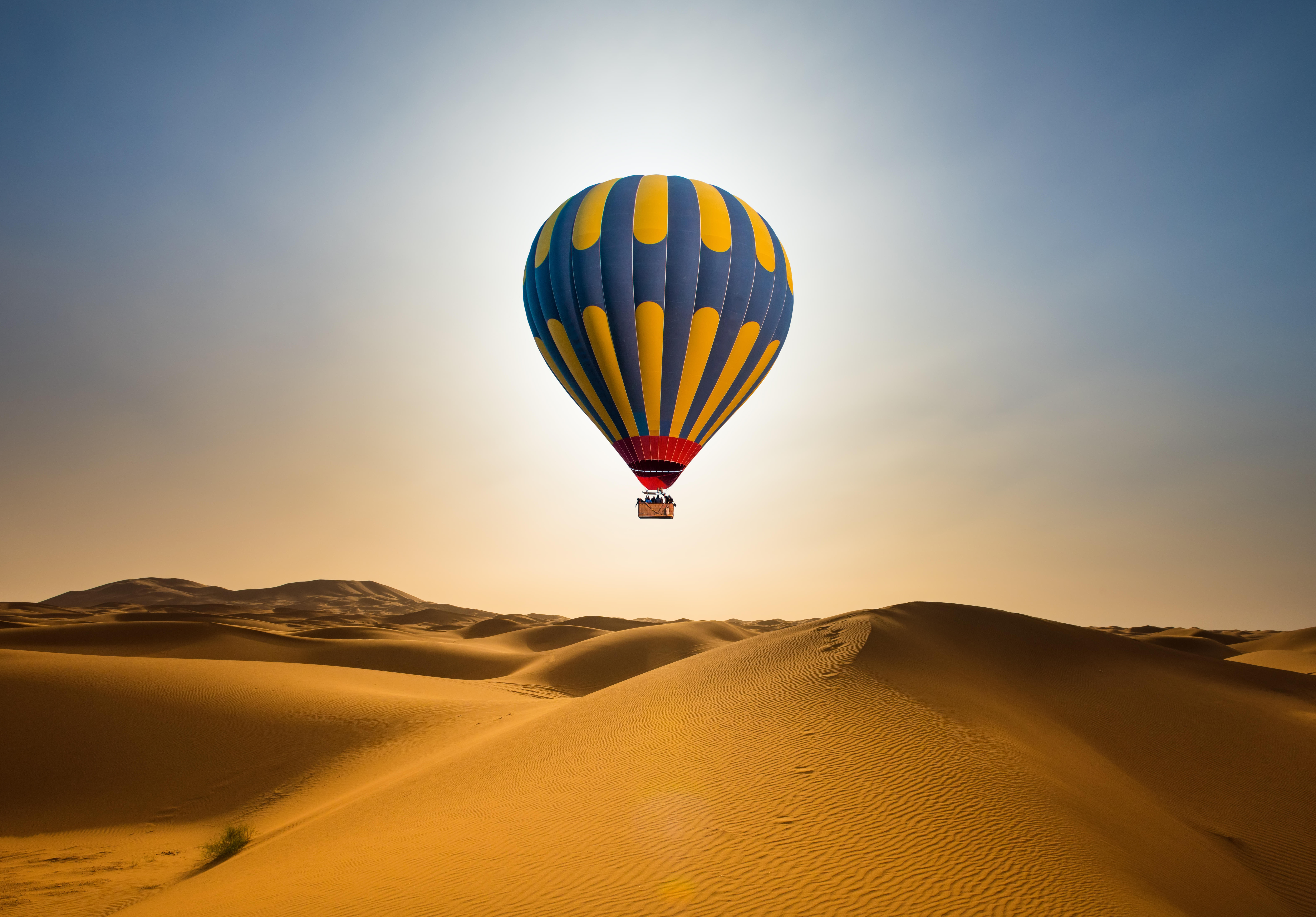 Hot Air Balloon In Desert