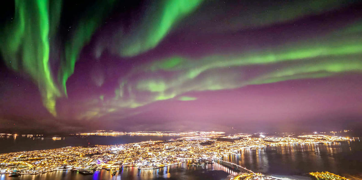 Tromso Cable Car With Northern Lights Image