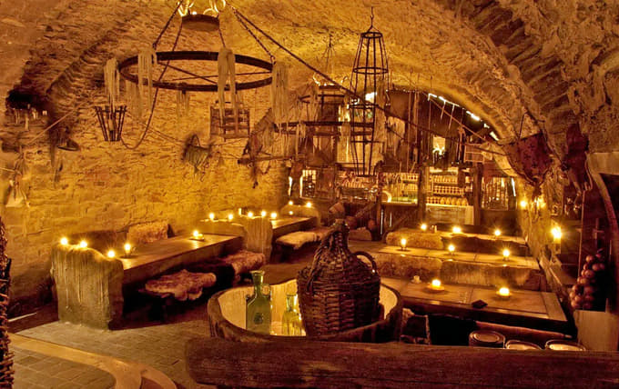 Have a delicious 5 course meal in this medieval atmospheric tavern