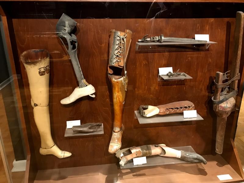 Check out the museum's collection of the old artificial limbs