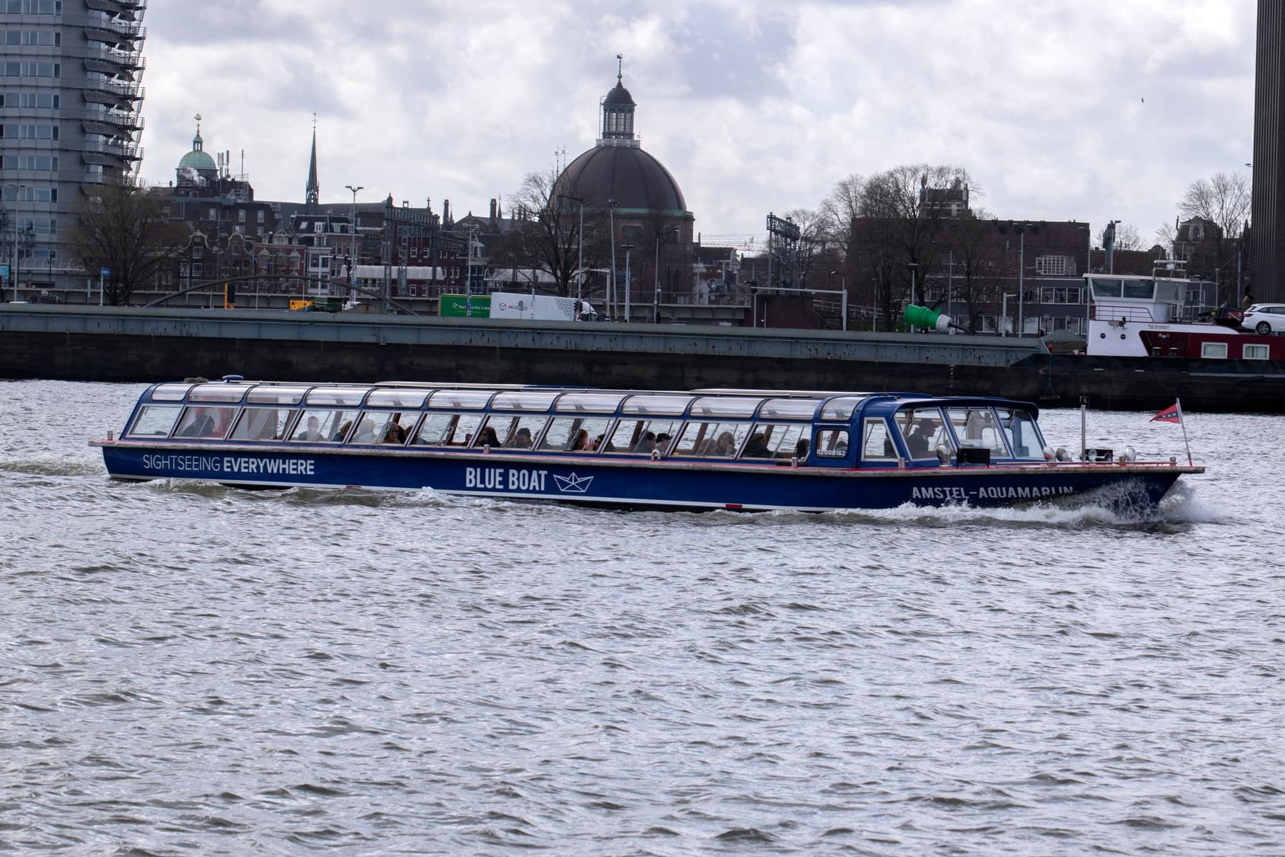 Blue boat company Amsterdam City Canal Cruise