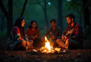 Gather around the bonfire for a night of warmth & stories