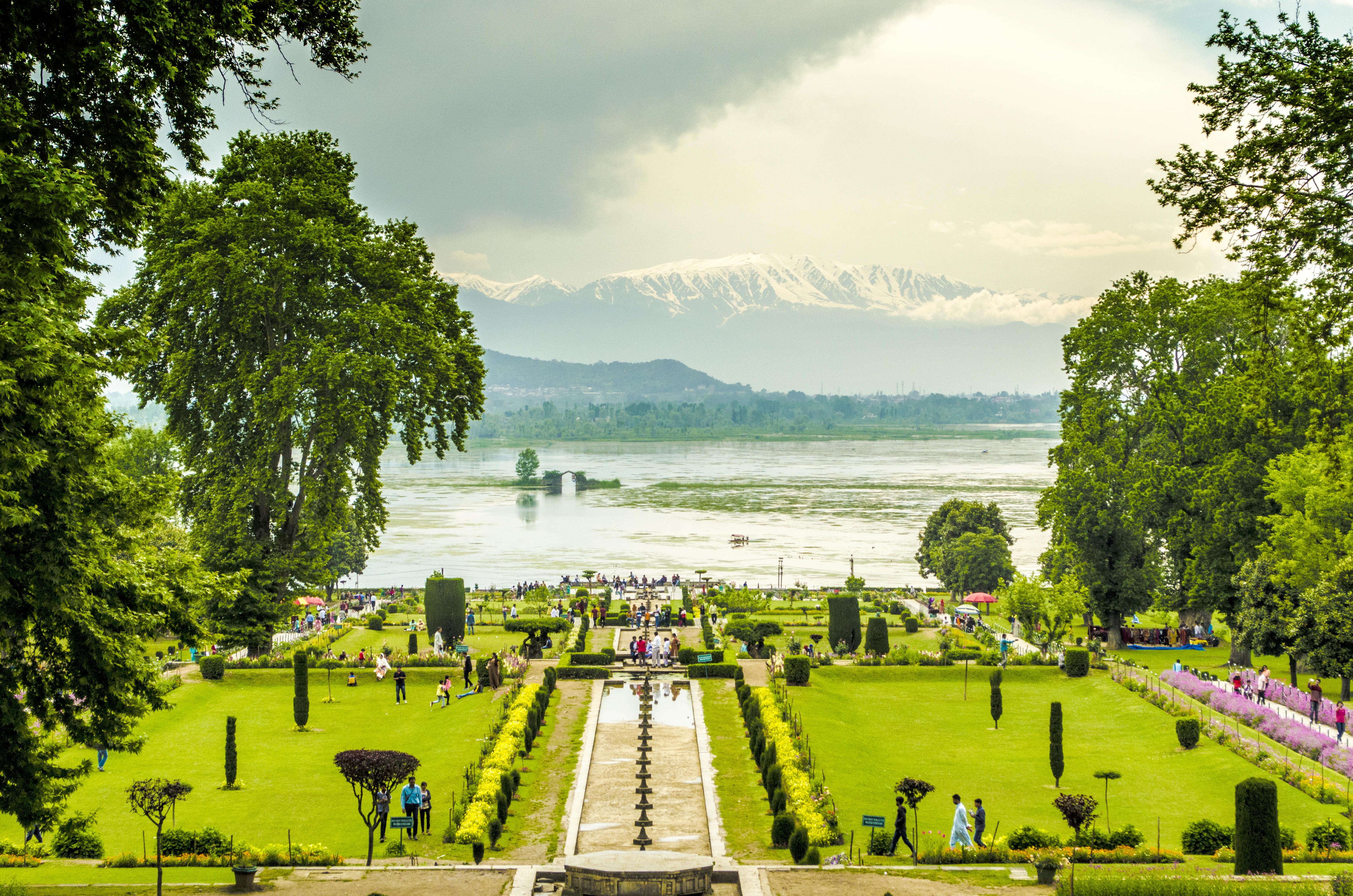View of Nishat Bagh overlooking Dal Lake, Srinagar