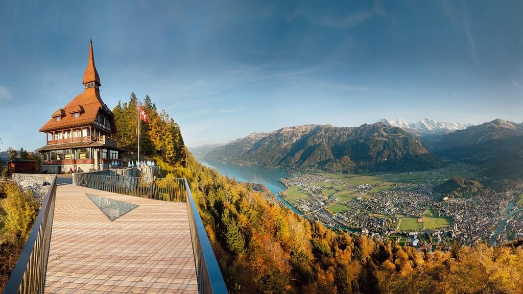 Experience a round-trip funicular ride to Harder Kulm