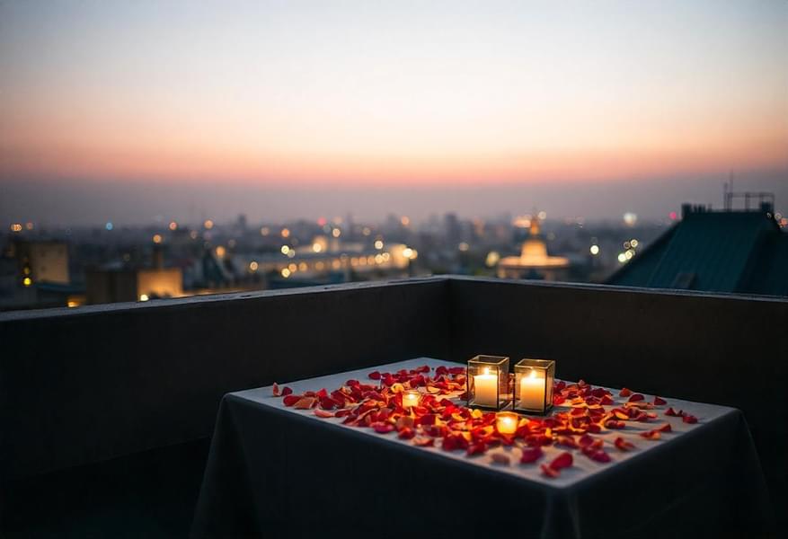 Rooftop Candlelight Dinner in Dwarka, New Delhi Image