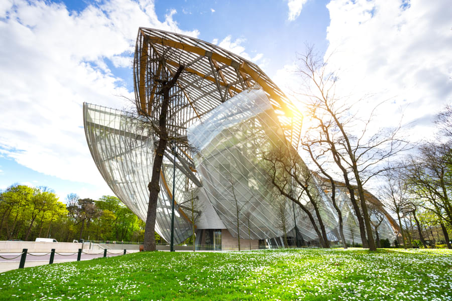 Visit Louis Vuitton which is entirely covered with 3,600 glass panels