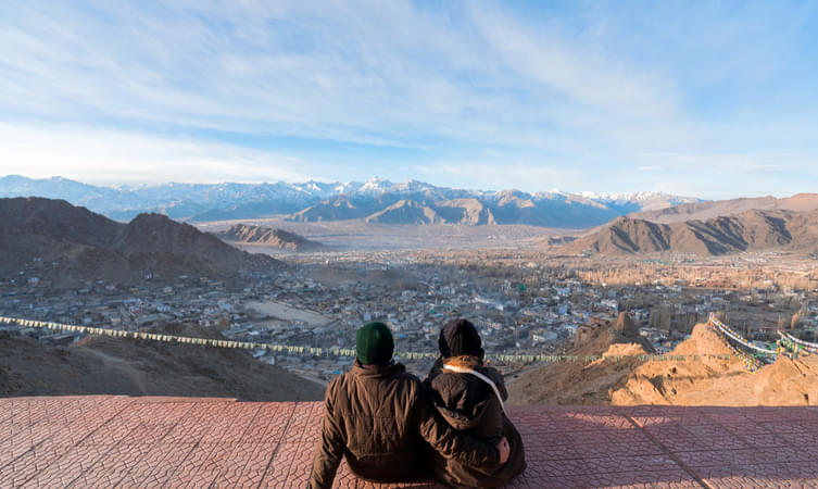 Enjoy the panoramic view of the Leh city with your partner