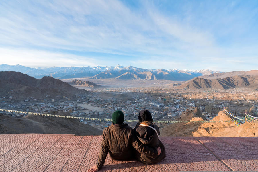 Enjoy the panoramic view of the Leh city with your partner