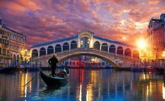 Get mesmerized by the stunning views of Venice's canal in a Gandola 