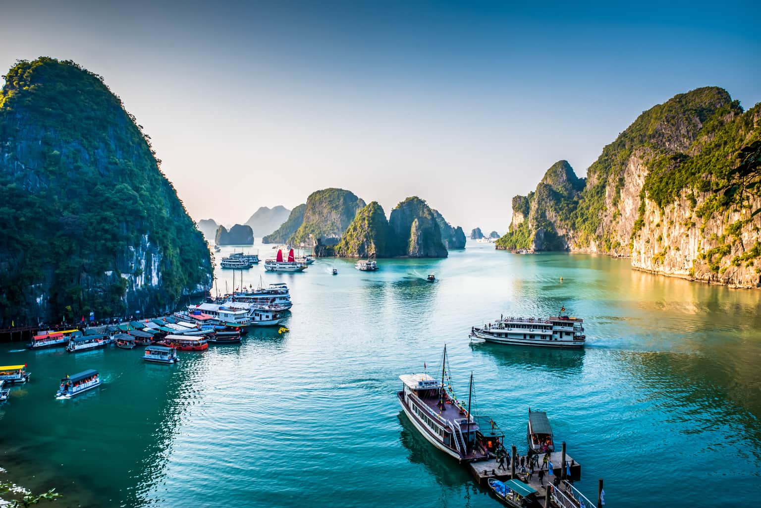Emerald waters of Halong Bay