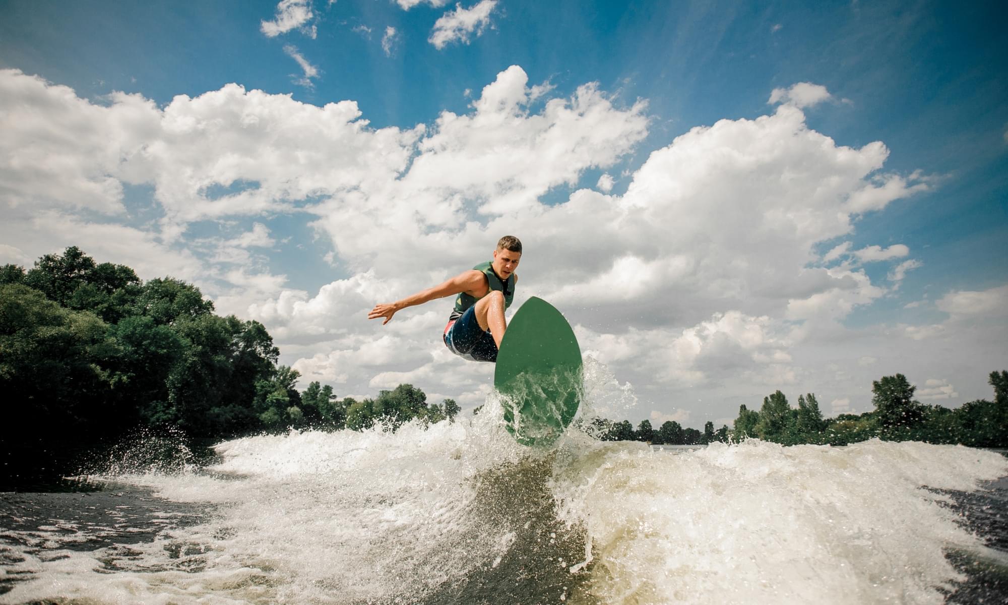 Water Surfing with the necessary equipment