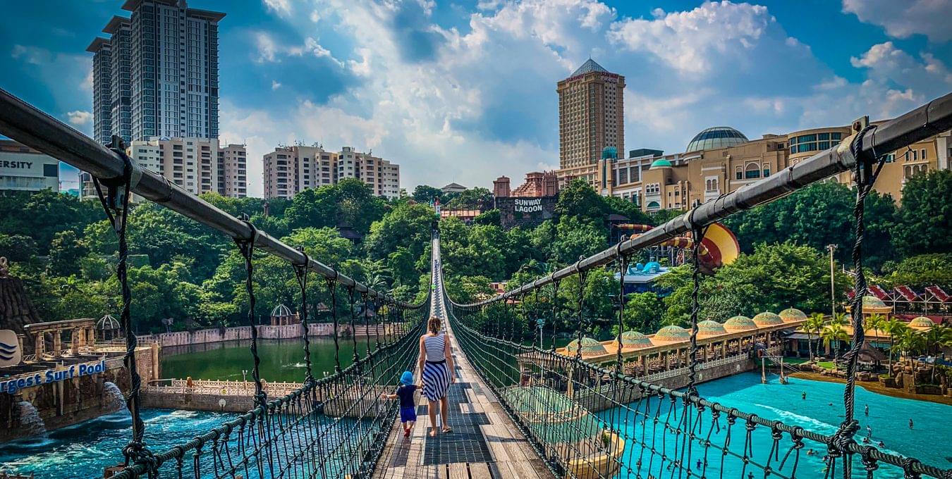Indulge in the beauty of the park's landscape from the ropeway bridge