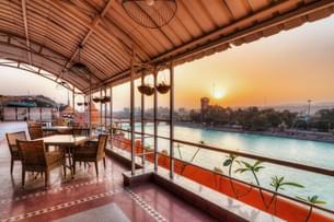 Aerial view of the ganga facing restaurant