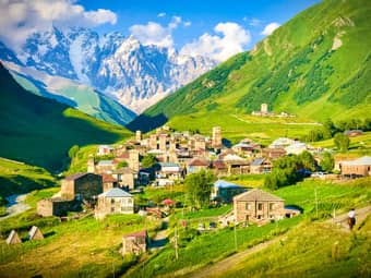 Admire the scenic Ushguli village in Georgia