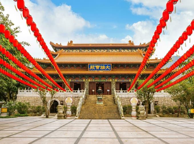 Temple structures at Po Lin Monastery Hong Kong