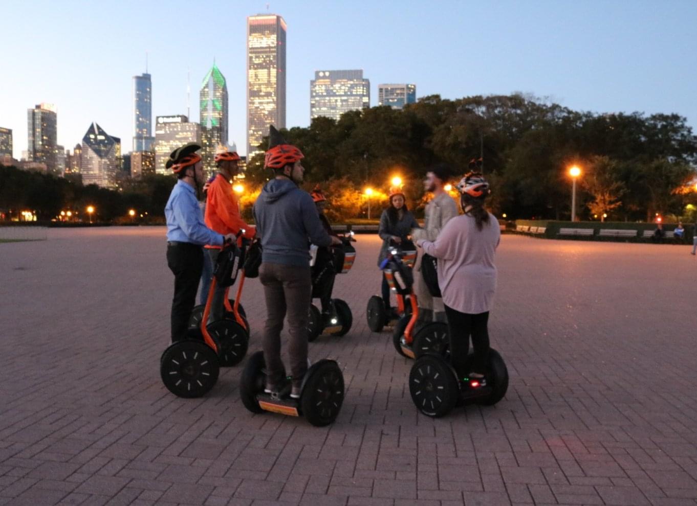 Embark on a city lights, lakefront, and skyline Segway night tour in Chicago