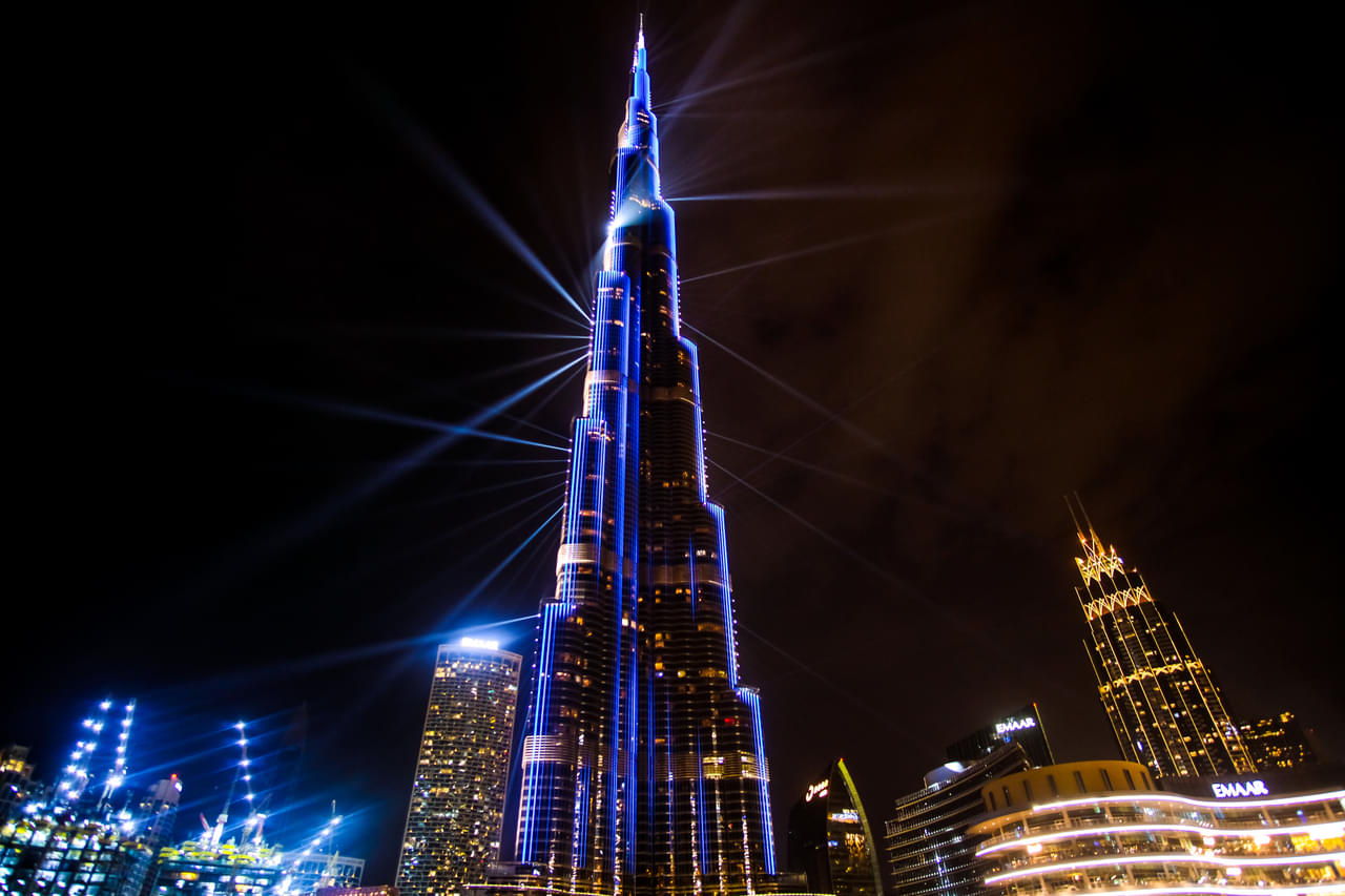 burj khalifa night view