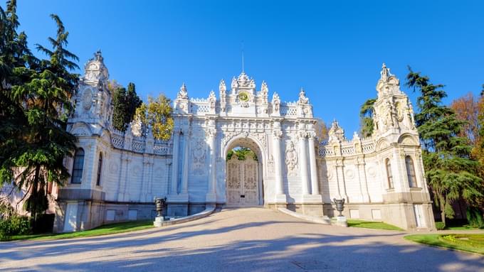 Dolmabahce Palace in the bright Morning