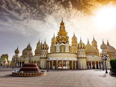 Get awe-struck with the brilliant architecture of the Global Village