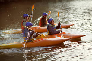 Enjoy kayaking with friends, creating memories and bonding together