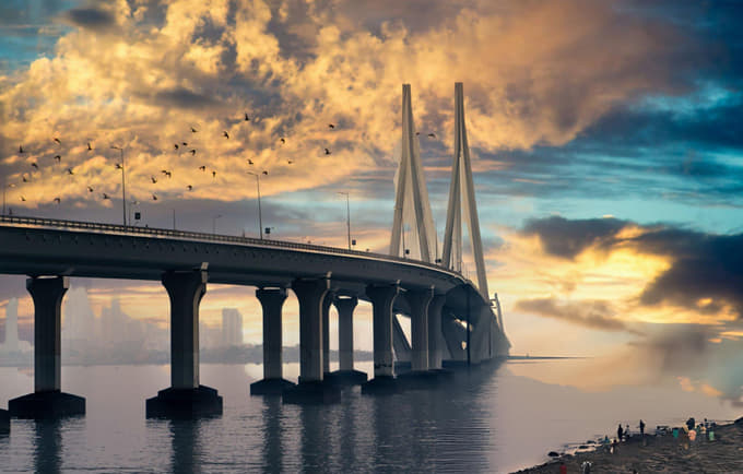 Admire Bandra-Worli Sea Link’s grandeur, spanning 5.6 km over the Arabian Sea